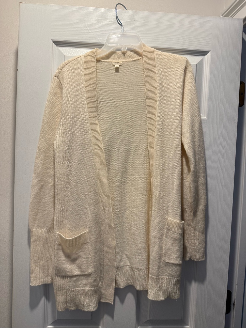 J. Crew Cream Open-Front Women's Cardigan Sweater